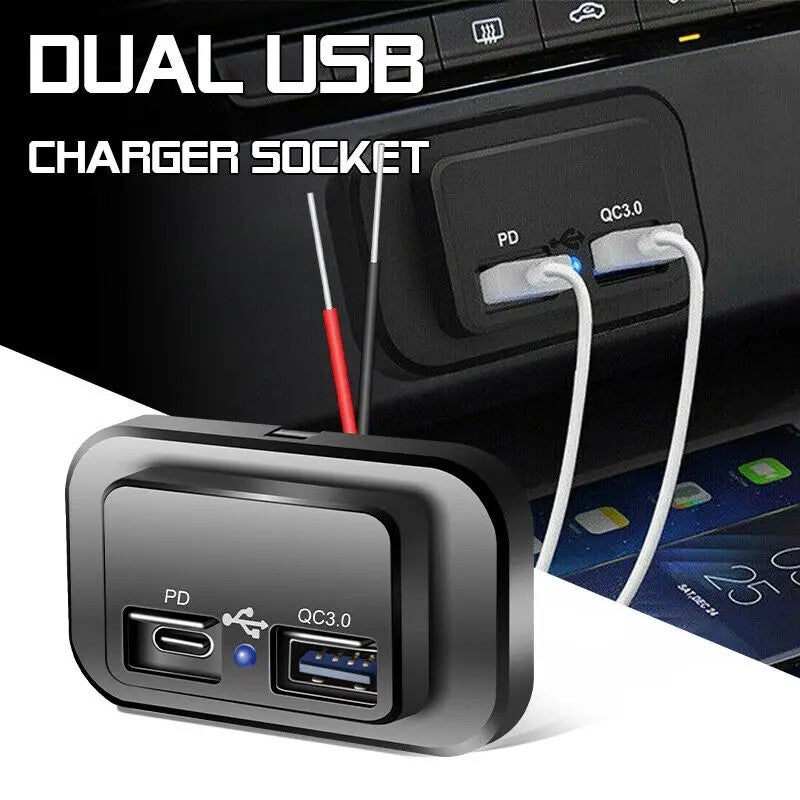 Bluejw Dual USB Car Charger Adapter, PD Type C & QC 3.0 Fast Charging Port, Automobile Charger for Phones & Trucks - Image 5